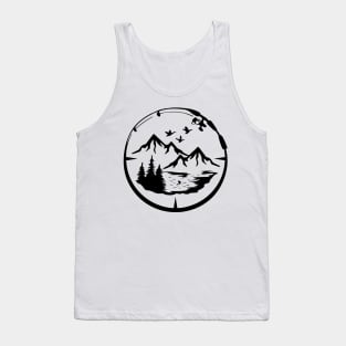 Mountain Tee Shirt, Women's Graphic Tee, Mountain Lover Gift, Forest TShirt, Holiday Gift Guide, Outdoorsy Tee, Ladies Nature Shirt Tank Top